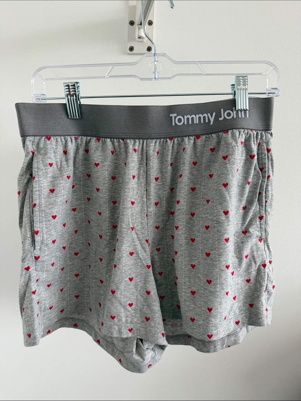 Tommy John Knit Shorts with Red Heart Print